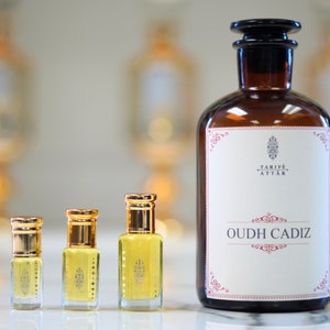 Oudh Cadiz Perfume Oil by Tarife Attar, Sweet, Woody, Vanilla, Amber, Exotic Oil, Alcohol-Free, Vegan