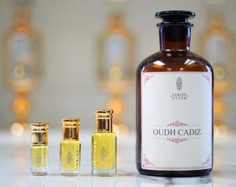 Oudh Cadiz Perfume Oil by Tarife Attar, Sweet, Woody, Vanilla, Amber, Exotic Oil, Alcohol-Free, Vegan