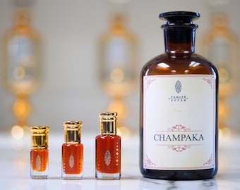 Champaka Attar by Tarife Attar, Premium Perfume Oil, Green Tea, Intense Floral, Alcohol-Free, Vegan