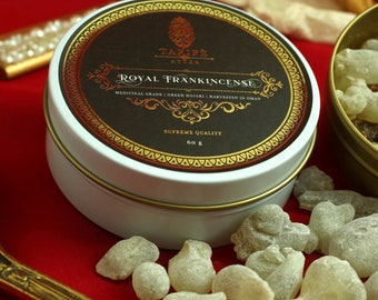 Royal Green Frankincense, Rare Hojari from Oman, 100% Pure Incense, Supreme grade with roll of Charcoals