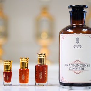 Frankincense and Myrrh Perfume Oil by Tarife Attar, Myrrh Resin Oil, Premium, Alcohol-Free, Vegan