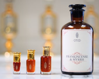 Frankincense and Myrrh Perfume Oil by Tarife Attar, Myrrh Resin Oil, Premium, Alcohol-Free, Vegan