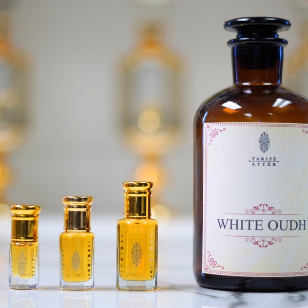 White Oudh, huile de parfum premium, huile d'attar, sans alcool, végétalien et sans cruauté, par Tarife Attar