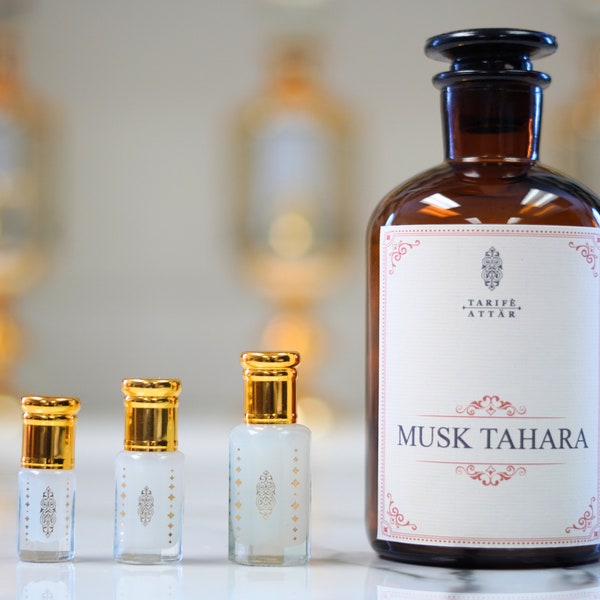 Huile de parfum Musk Tahara par Tarife Attar, Premium, musc léger, poudré, sans alcool, végétalien