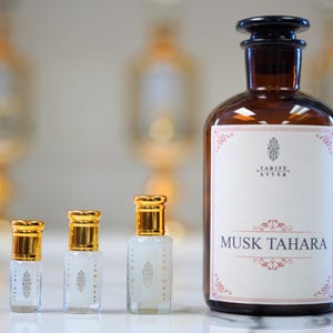 Musk Tahara (White Musk)  Perfume Oil by Tarife Attar, Premium, Light Musk, Powdery, Alcohol-Free, Vegan
