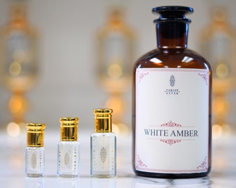 Huile de parfum ambre blanc de Tarife Attar, Premium, huile d'ambre, sans alcool, végétalien