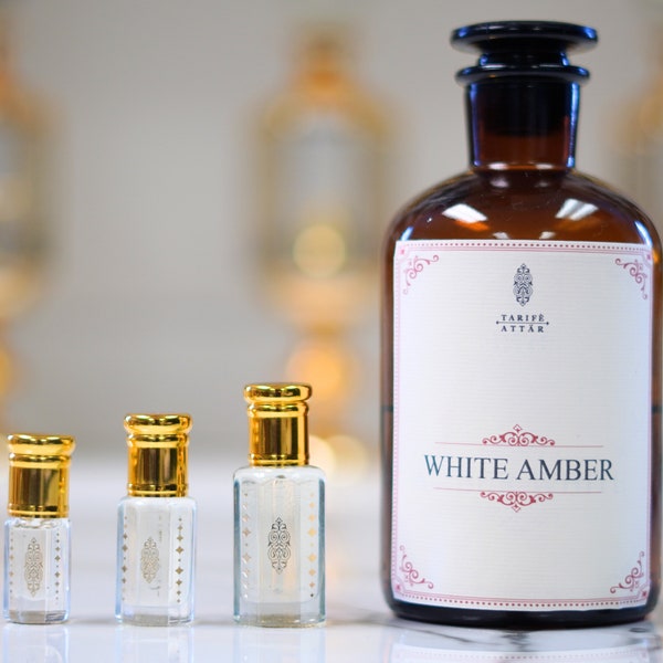 Huile de parfum ambre blanc de Tarife Attar, Premium, huile d'ambre, sans alcool, végétalien