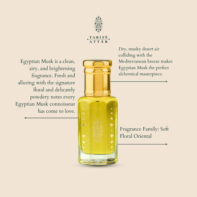 Egyptian Musk Perfume Oil by Tarife Attar, Nostalgic Blend, Premium, Alcohol-Free, Vegan image 3
