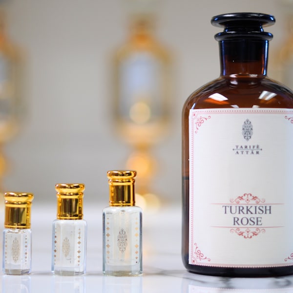 Attar de rose de Turquie de Tarife, huile de parfum de qualité supérieure, huile d'attar, rose de Damas, otto de rose, sans alcool, végétalien