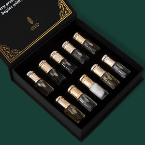 Exalted King Collection-10-Piece Luxury Fragrance Gift Set By Tarife Attar, Alcohol-Free, Vegan, Perfect Gift For Him