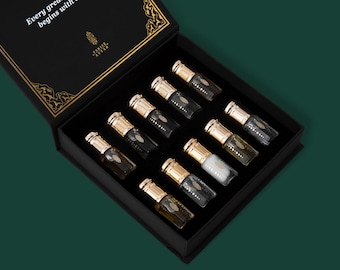 Exalted King Collection-10-Piece Luxury Fragrance Gift Set By Tarife Attar, Alcohol-Free, Vegan, Perfect Gift For Him