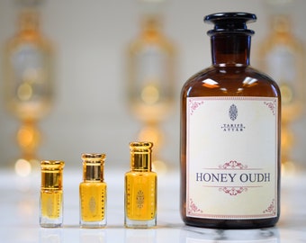 Honey Oudh Perfume Oil by Tarife Attar, Premium, Vanilla, Alcohol-Free, Vegan