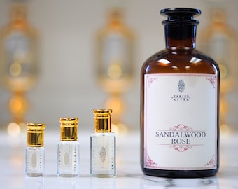 Sandalwood Rose Perfume Oil: Vegan Alcohol-Free Attar