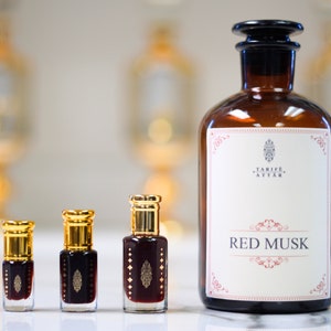 Red Musk Perfume Oil by Tarife Attar, Premium, Earthy, Gourmand Scent, Alcohol-Free, Vegan