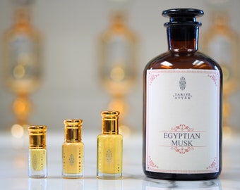 Egyptian Musk Perfume Oil by Tarife Attar, Nostalgic Blend, Premium, Alcohol-Free, Vegan