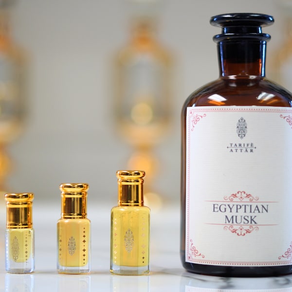 Huile de parfum au musc égyptien de Tarife Attar, mélange nostalgique, haut de gamme, sans alcool, végétalien