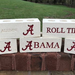 White Alabama Bama Roll Tide Brick (Perfect for Christmas, Graduation)