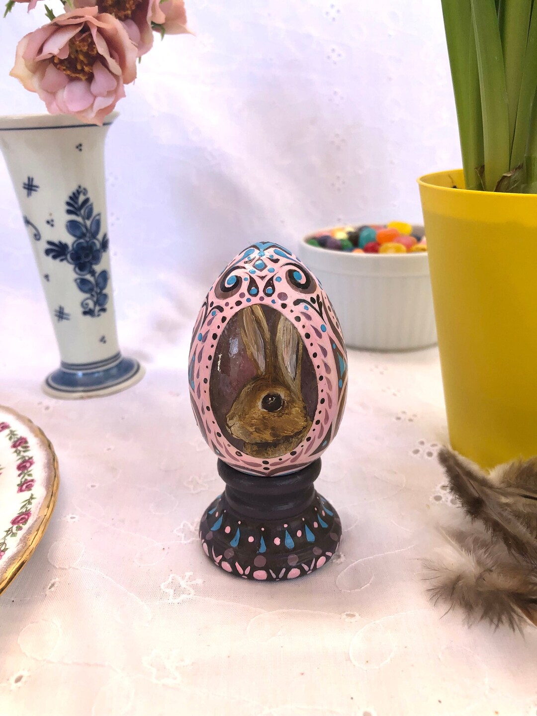 Sophie Rabbit Sophie ~ Rabbit Portraits on Hand Painted and Varnished Wooden Eggs ...