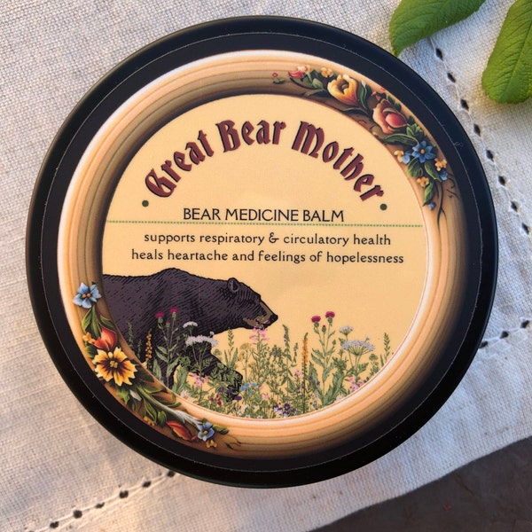 Medizinbalsam GREAT BEAR MUTTER aus schwarzem Bärentalg - getränkt mit biologisch angebauten und wild gesammelten Kräutern - Kräuterheilkunde