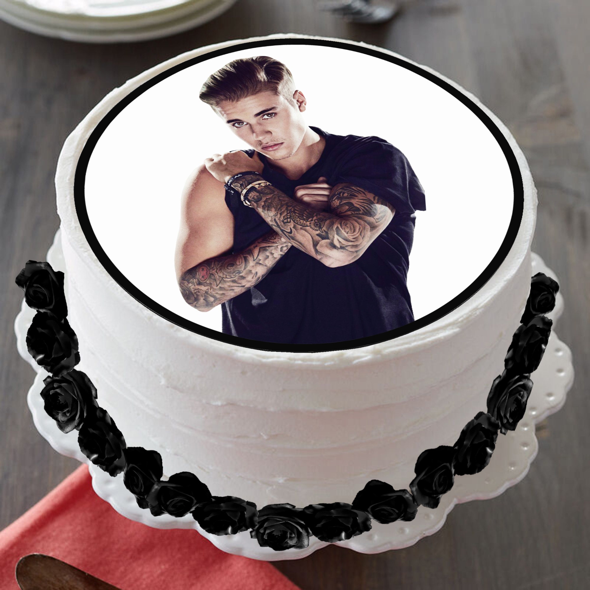 Justin Bieber Edible Cake Topper-image Edible Cake Topper - Etsy India
