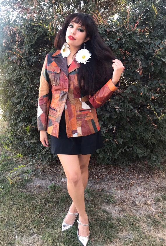 1970's Leather Patchwork Jacket