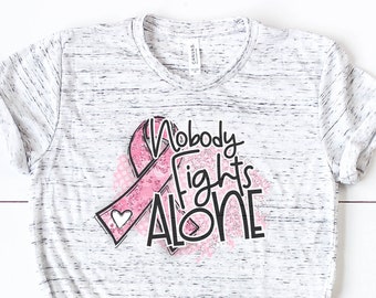 Breast Cancer RHINESTONE Shirt Ripped Cut Out S~3X Bling Bling Fighter in Pink