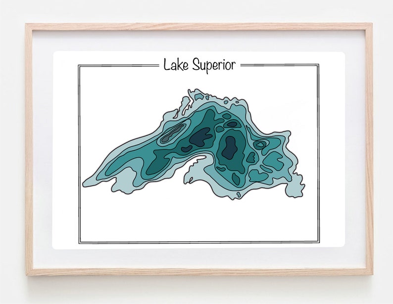 Lake Superior Topography Wall Art - Etsy
