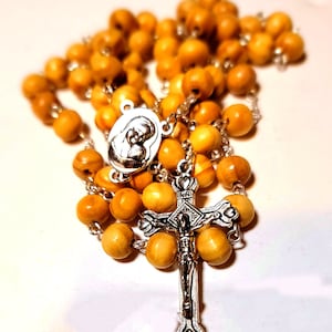 JERUSALEM HOLY SOIL Rosary. Olive Wood Rosary with Holy Land Soil. Men Women Catholic Rosary. Olive Wood Beads Rosary. Holy Soil Rosary.