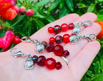 Silver Ladybug Clip on Charm Zipper Pull Insect Dangle Purse Charm