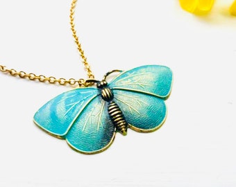 Turquoise Butterfly Necklace, Butterfly Jewelry, Necklaces for Women, Butterfly Necklace Gold, Butterfly Necklaces for Women, Jewelry
