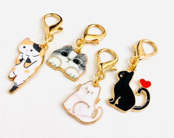 Cat Zipper Pull, Cat Clip on Charms, Rits Trekt voor portemonnees, Rits Charme, Kitty Rits Pull, Cat Lover Gifts, Clip on Charm, Journal Charm