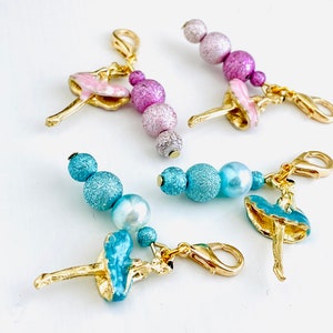 1 Ballerina Zipper Pull: Beaded Ballet Dancer Charm