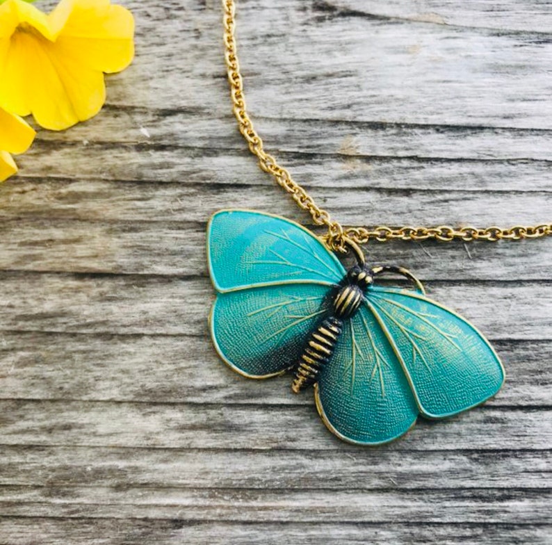 Turquoise Butterfly Necklace Butterfly Jewelry Necklaces for Etsy