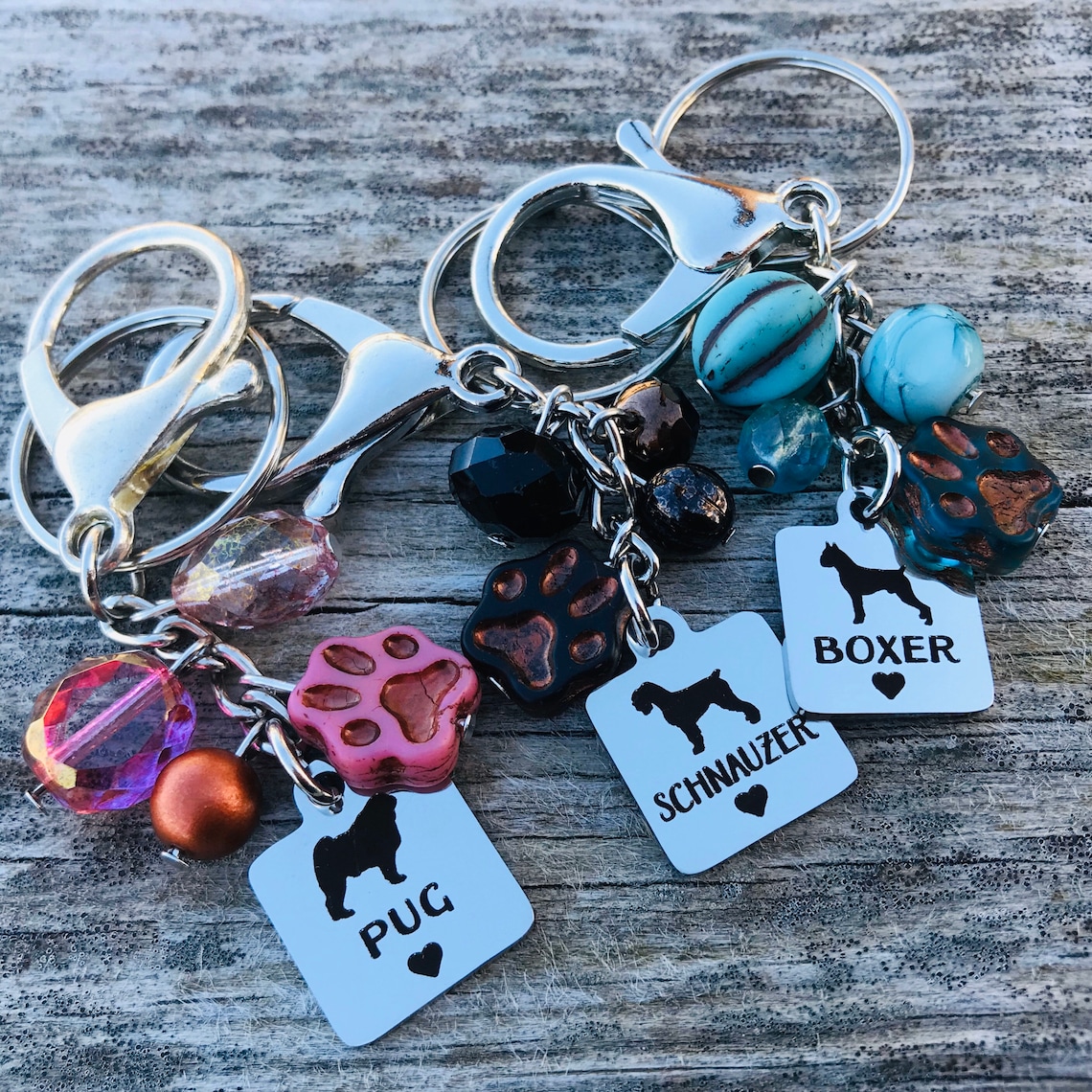 Dog Keychain Dog Gifts for Owners Personalized Beaded Dog Etsy