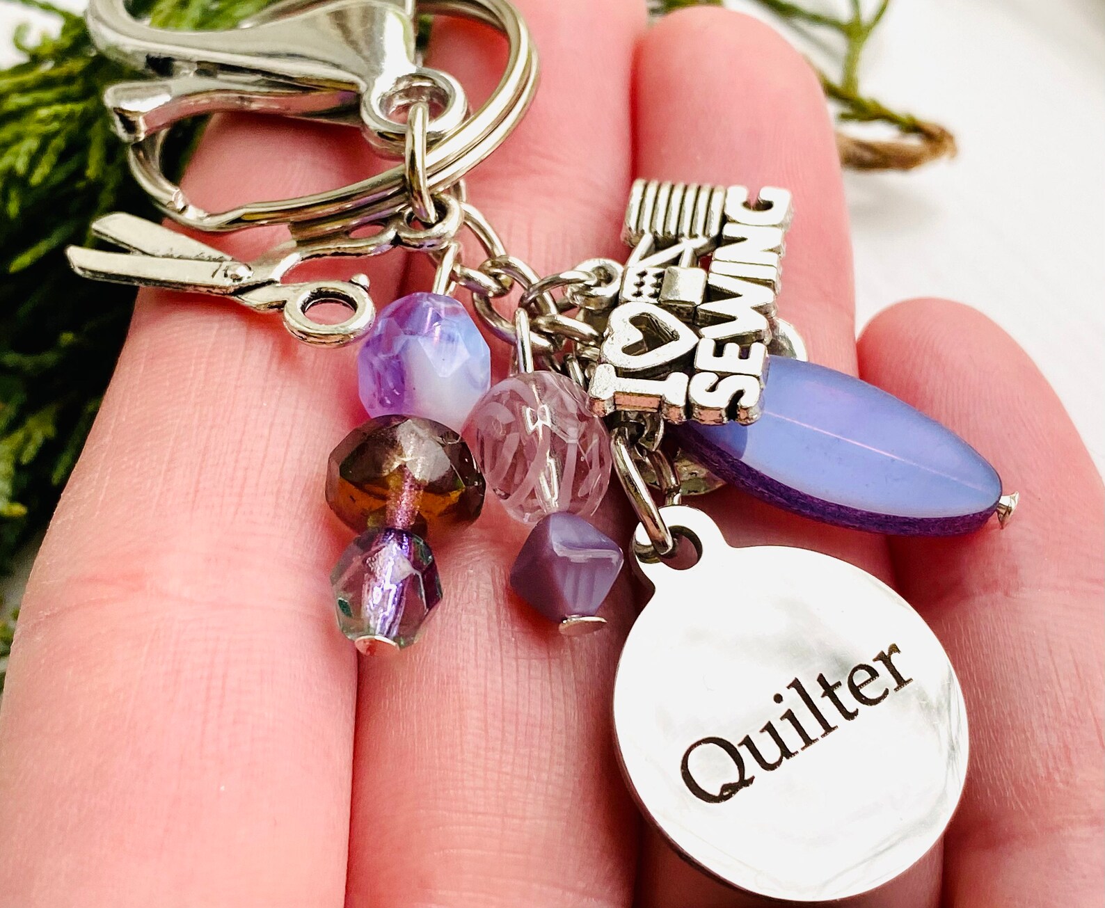 Quilter Keychain Quilter Purse Charm Quilters Gift Planner Etsy