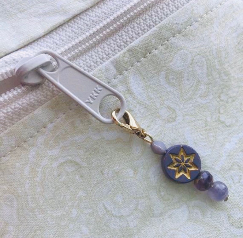 Star Zipper Pull Charm Celestial Gifts Beaded Zipper Pull Etsy