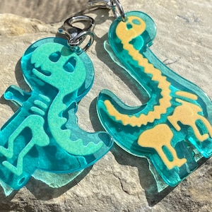 Dinosaur Skeleton Zipper Pull: Resin T Rex Charm
