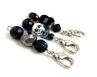 Set of 3 Zipper Pulls, Zipper Pulls for Purses, Planner Charms, Zipper Charms, Purse Charm, Beaded Zipper Pull, Scissor Fobs, Shoe Charm