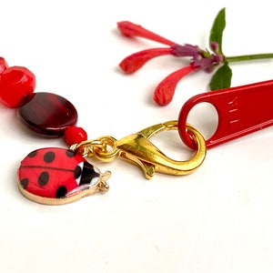 Ladybug Zipper Pull, Zipper Pulls for Purses, Ladybug Zipper Charm, Clip On Charm, Journal, Ladybug Gifts, Zipper Pulls