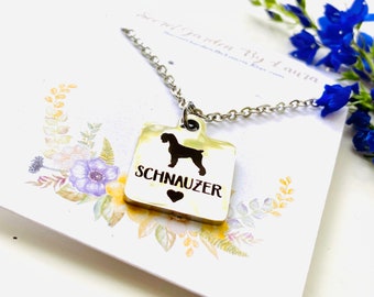Schnauzer Necklace, All Stainless Steel Necklace, Dog Mom Necklace, Stainless Steel Jewelry, Schnauzer Gifts, Dog Lover Gift