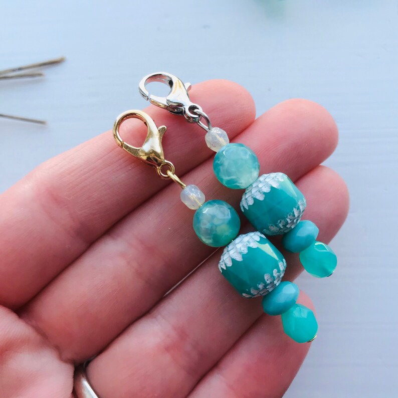 Ornate Sea Green Zipper Pull Charm Beaded Zipper Pull Etsy