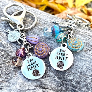 Knitting Keychain or Crocheting Keychain, Crocheting Gifts for Women, Knitting Planner Charm, Knitting Gifts, Purse Charms for Handbags