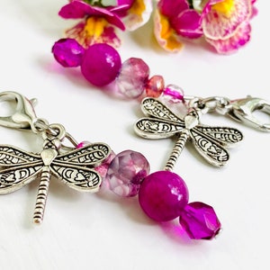 1 Dragonfly Zipper Pull Charm, Planner Charms, Dragonfly Gifts, Zipper Pulls for Purses, Zipper Charm, Knitting Stitch Markers
