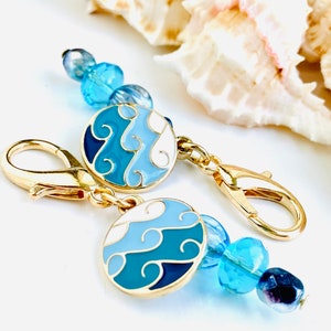 1 Wave Zipper Pull, Ozean Zipper Pull, Nautische Geschenke, Gold Zipper Pull, Zipper Pulls für Geldbörsen, Strand Geschenke, Zipper Charms, Ocean Geschenke