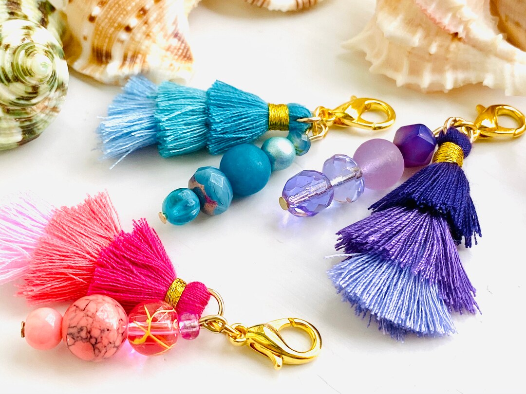 1 Tassel Zipper Pull, Beaded Zipper Pull, Zipper Pulls for Purses