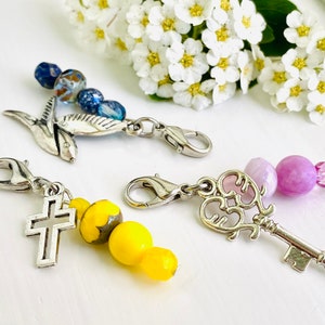 Czech Glass Beaded Zipper Pulls: Handmade Planner Charms, Set of 3