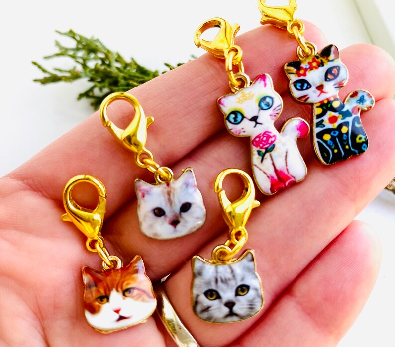 1 Kitty Zipper Pulls Enamel Cat Zipper Pull Cat Lover Gifts Etsy