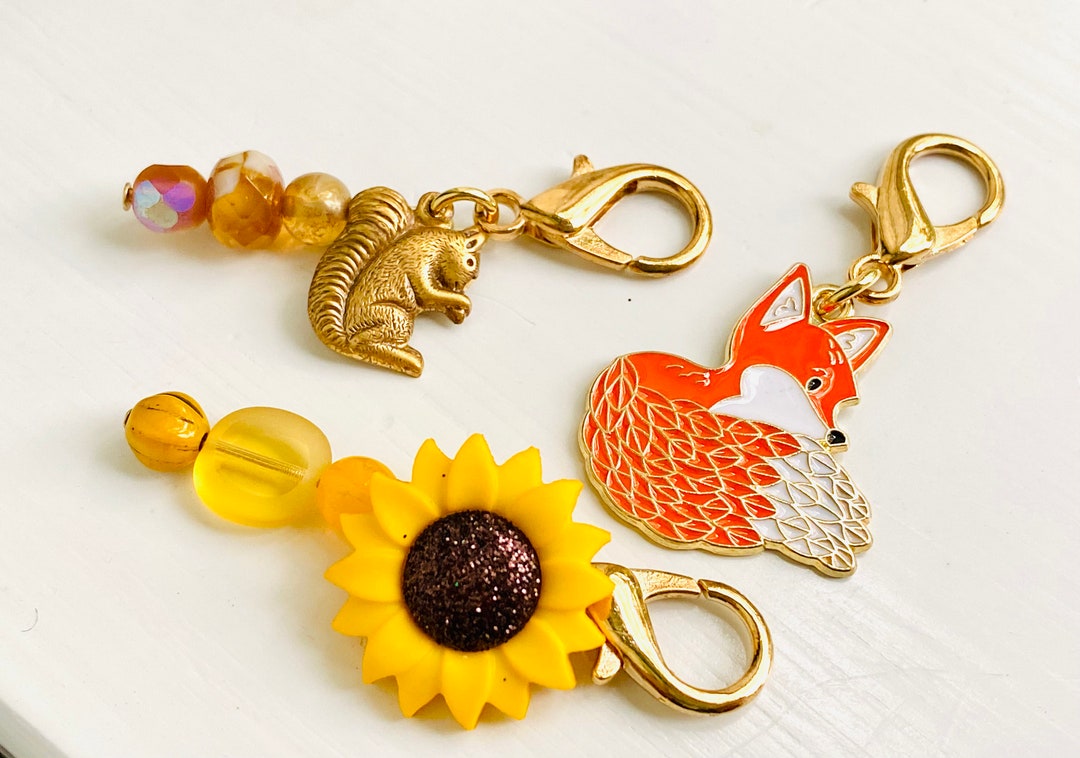 Mandarin Orange Fruit Charm Pendant With Carabiner - Plastic Zipper Pull Or Bracelet Charm
