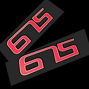 Street triple 675 r black and red  graphics stickers decals x 2 on clear vinyl