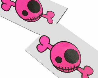 SKULL  graphics stickers decals x 2 pieces STYLE #005 Gothic Biker Death 